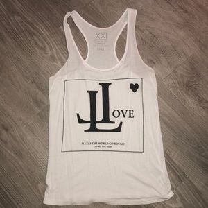 White racer back tank top